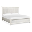 Magnussen Home Kingston Cal King Upholstered Panel Bed in White And Nutmeg