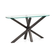 Magnussen Home Jax Oval Sofa Table in Carbon Shadow And Chrome