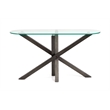 Magnussen Home Jax Oval Sofa Table in Carbon Shadow And Chrome