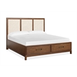Magnussen Home Ridgefield Queen Upholstered Panel Storage Bed in Russet
