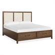 Magnussen Home Ridgefield Queen Upholstered Panel Storage Bed in Russet