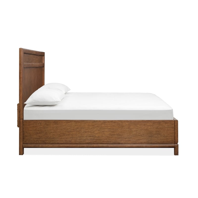 Magnussen Home Ridgefield King Panel Storage Bed in Russet