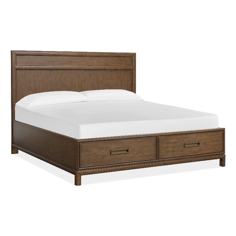 Magnussen Home Ridgefield King Panel Storage Bed in Russet