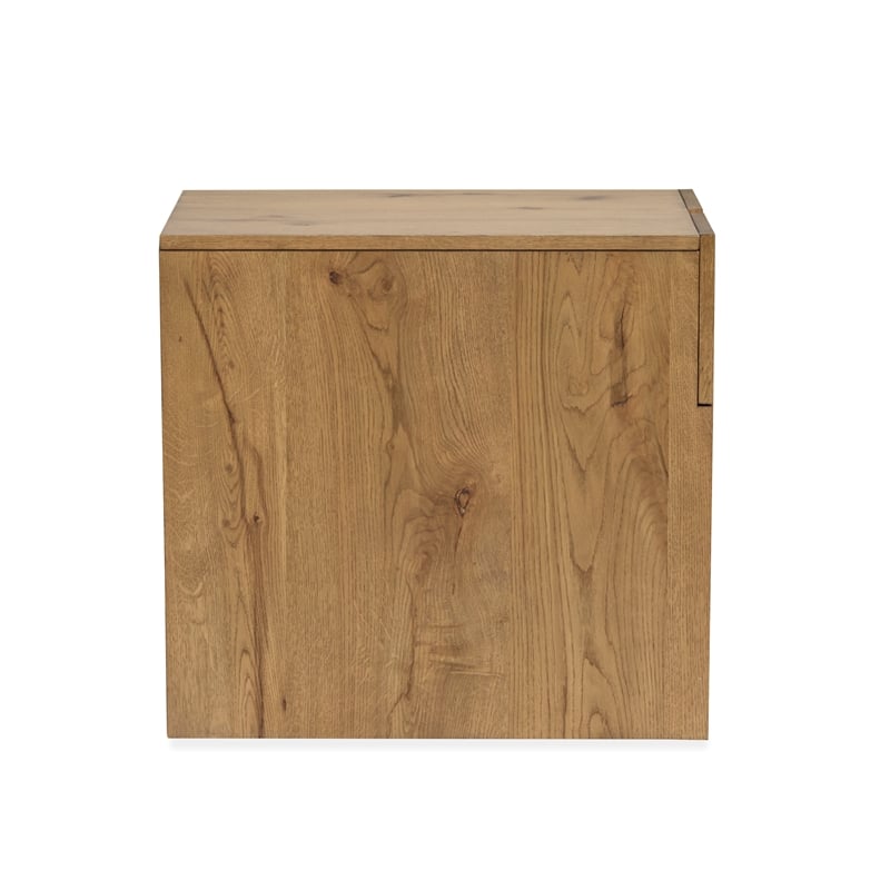 Magnussen Home Ripley Rustic Rectangular End Table in Caramel And Dark Bronze