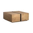 Magnussen Home Ripley Rustic Square Cocktail Table w Casters in Caramel & Bronze