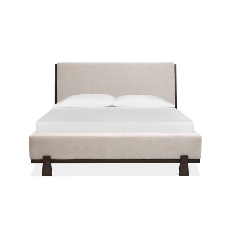 Magnussen Home Tauren Queen Upholstered Panel Bed in Coffee Bean