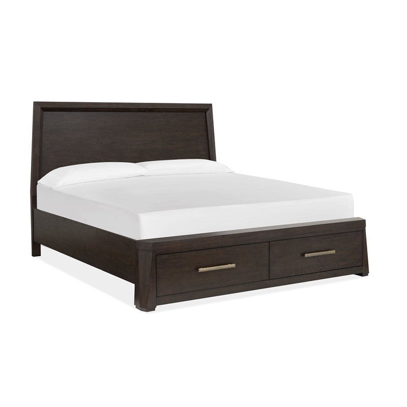 Magnussen Home Tauren California King Panel Storage Bed in Coffee Bean