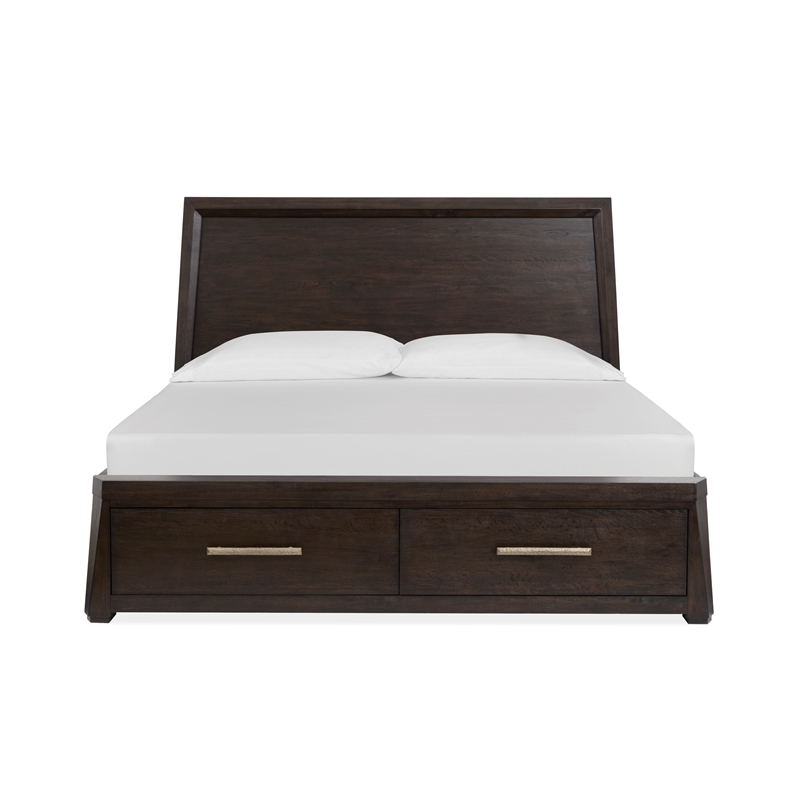 Magnussen Home Tauren California King Panel Storage Bed in Coffee Bean