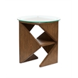 Magnussen Home Vector Round Accent Table in Russet/Brown