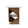 Magnussen Home Vector Round Accent Table in Russet/Brown