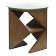 Magnussen Home Vector Round Accent Table in Russet/Brown