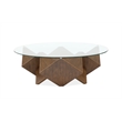 Magnussen Home Vector Round Cocktail Table in Russet