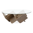 Magnussen Home Vector Round Cocktail Table in Russet