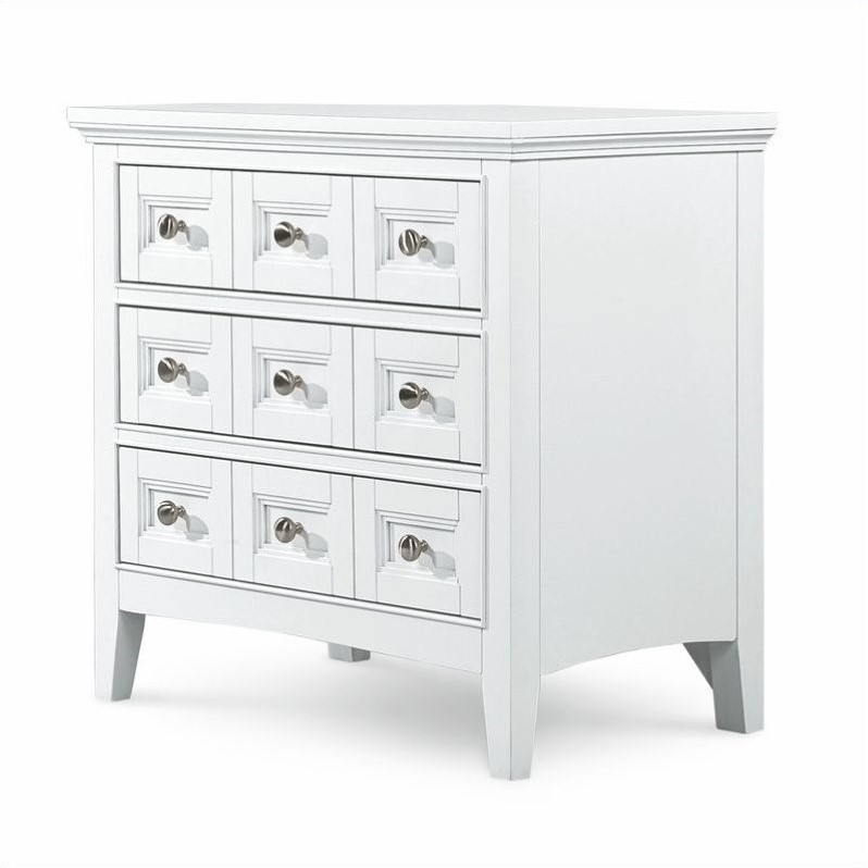 Magnussen Kentwood 3 Drawer Nightstand in Painted White Finish 