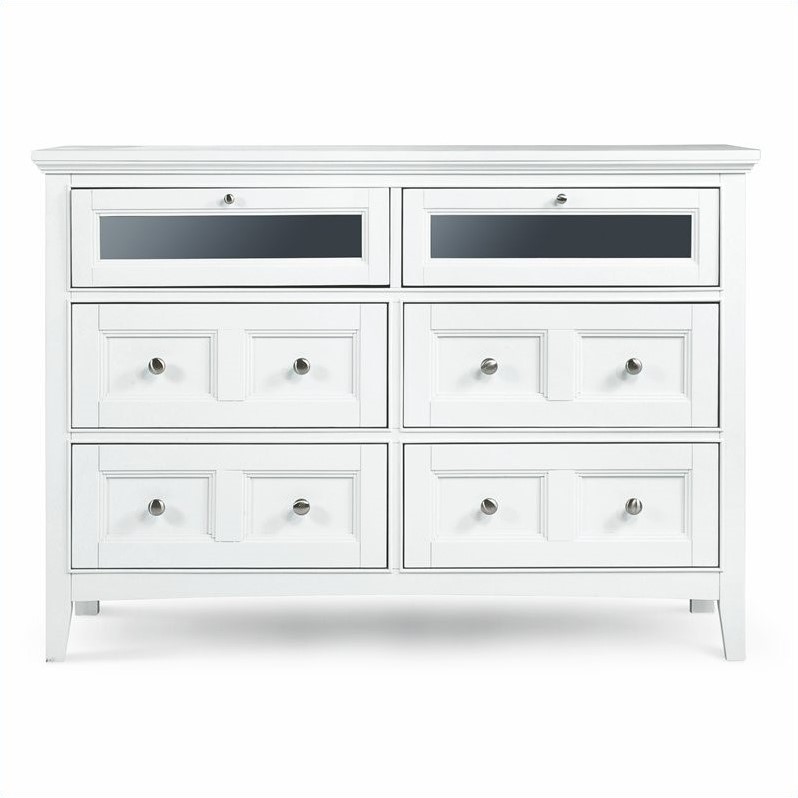 Magnussen Kentwood 6 Drawer Media Chest in Painted White Finish B147536