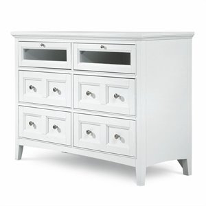 magnussen kentwood 6 drawer media chest in painted white finish