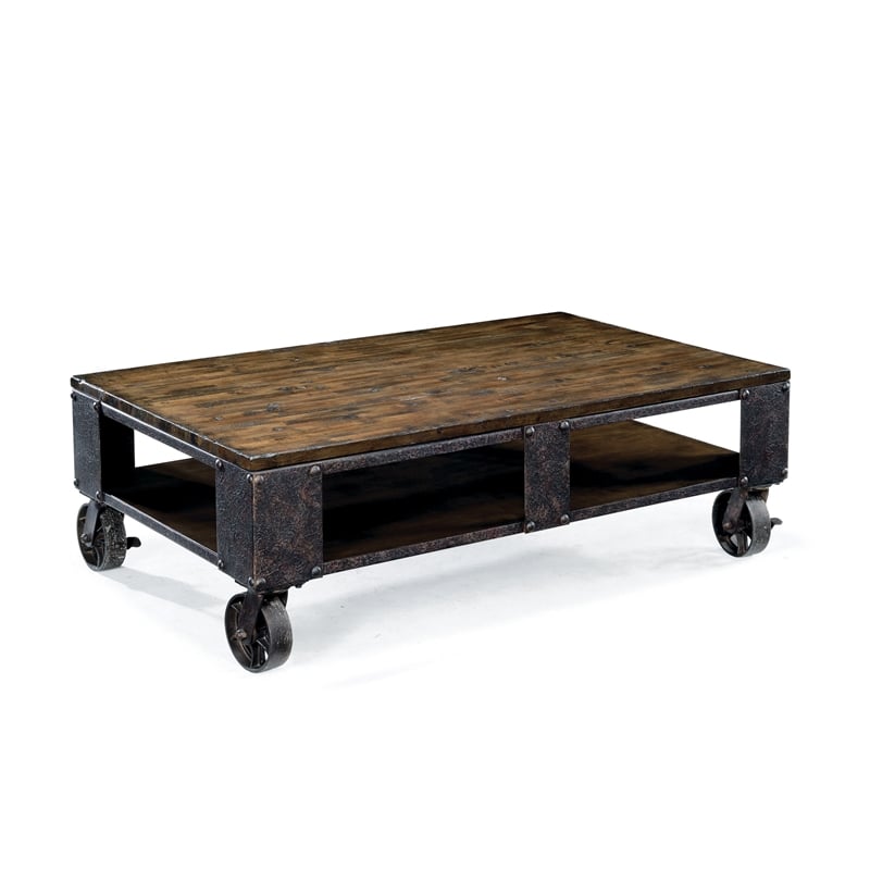 Magnussen Pinebrook Rectangular Cocktail Table in natural pine