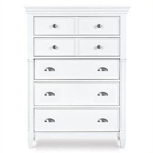 magnussen kasey 5 drawer chest in white
