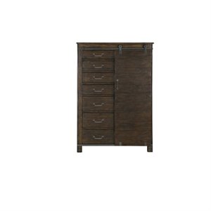 magnussen pine hill 7 drawer 1 door chest in rustic pine