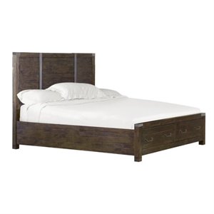 magnussen pine hill panel bed with storage in rustic pine