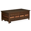 Magnussen Cottage Lane 4 Drawer Lift Top Coffee Table in Brown