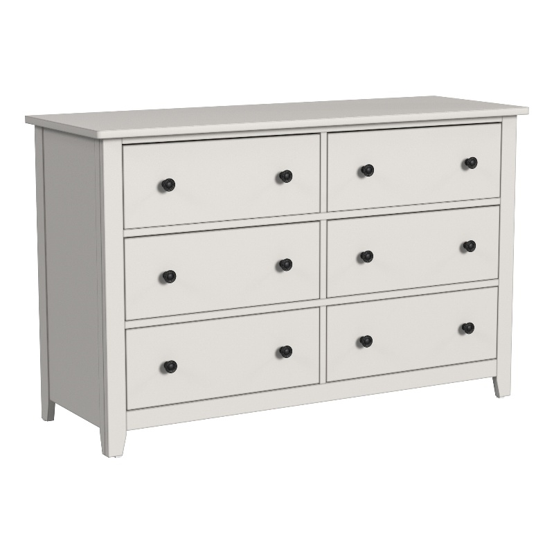 Westwood Design Lodge 6-Drawer Farmhouse Wood Dresser in Cream