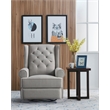 Westwood Design Amelia Traditional Fabric USB Glider and Recliner in Charcoal