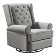 Westwood Design Amelia Traditional Fabric USB Glider and Recliner in Charcoal
