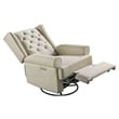 Westwood Design Amelia Traditional Fabric USB Glider and Recliner in Natural