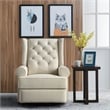 Westwood Design Amelia Traditional Fabric USB Glider and Recliner in Natural