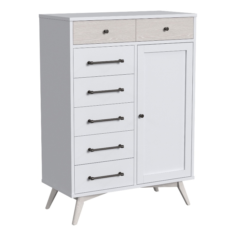 Westwood Design Rowan Modern Wood Chifferobe in Ash Linen White Finish