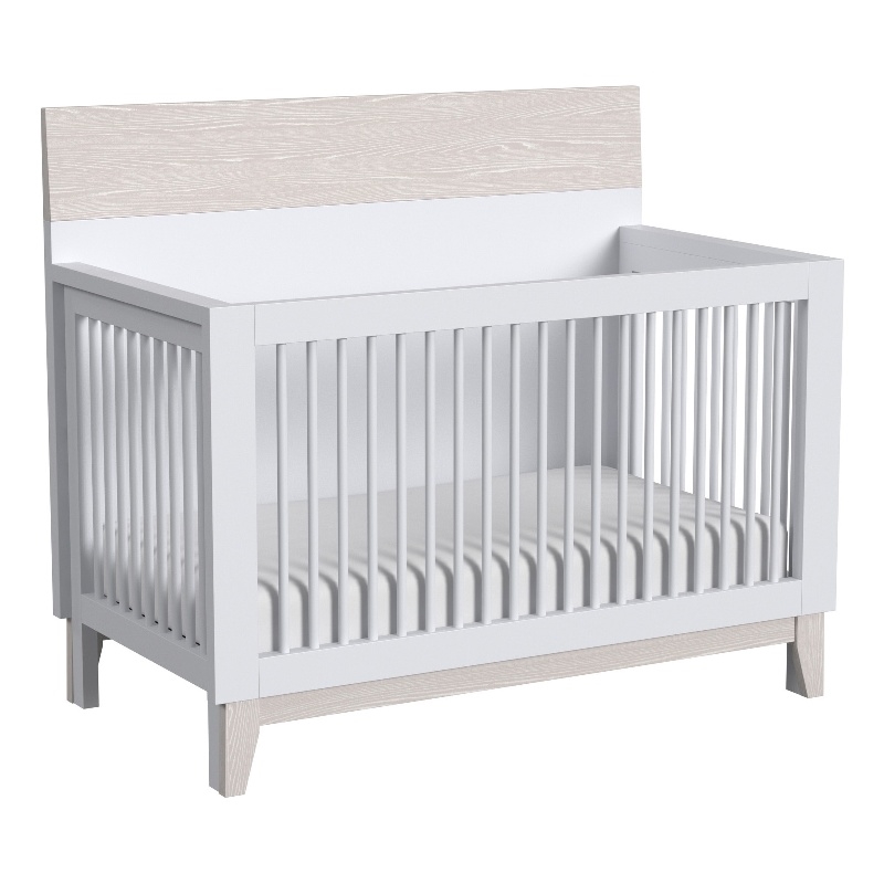 Westwood Design Rowan Modern Wood Convertible Crib in Ash Linen White Finish
