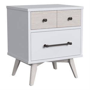 Westwood Design Rowan 2-Drawer Modern Wood Nightstand in Ash Linen White