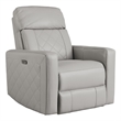 Westwood Design Soho Wood Leather Power-USB Glider Recliner in Cloud Gray