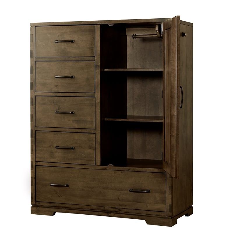 Westwood Design Dovetail Contemporary Wood Chifferobe in Graphite Gray