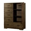 Westwood Design Dovetail Contemporary Wood Chifferobe in Graphite Gray