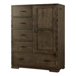 Westwood Design Dovetail Contemporary Wood Chifferobe in Graphite Gray