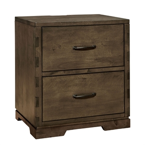 Westwood Design Dovetail 2-Drawer Contemporary Wood Nightstand in Graphite Gray