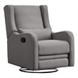 Westwood Design Elsa Fabric Manual Swivel Glider and Recliner in Harbor Gray