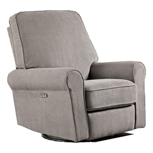 Westwood Design Savannah Fabric Power Glider and Recliner in Platinum Gray