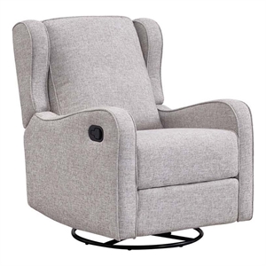 westwood design skylar fabric manual swivel glider and recliner in fawn gray