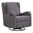 Westwood Design Skylar Fabric Manual Swivel Glider and Recliner in Steel Gray