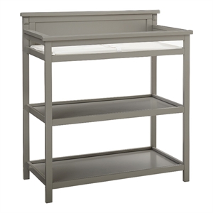 Westwood Design Emery Modern Style Wood Changer with Shelves/Pad in Gray