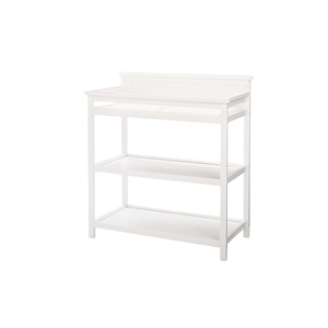 Westwood Design Emery Modern Style Wood Changer with Shelves/Pad in White