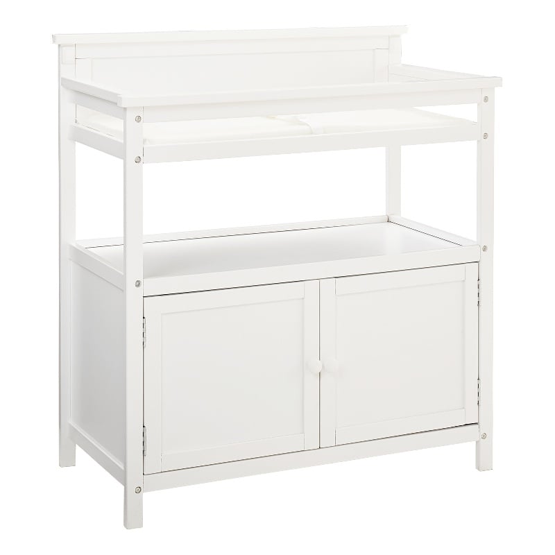 Westwood Design Emery Modern Style Wood Changer with Door/Pad in White