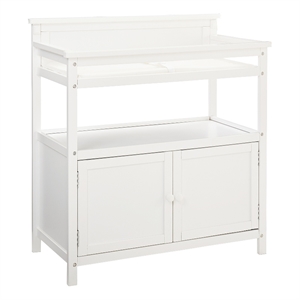 Westwood Design Emery Modern Style Wood Changer with Door/Pad in White
