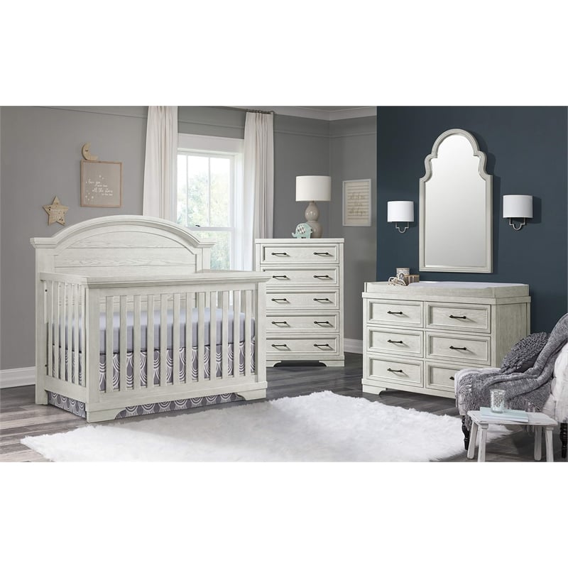 Westwood Design Foundry Wood Arch Top Convertible Crib in White Dove