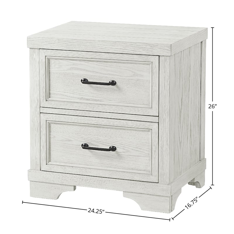Westwood Design Foundry 2-Drawer Traditional Wood Nightstand in White Dove