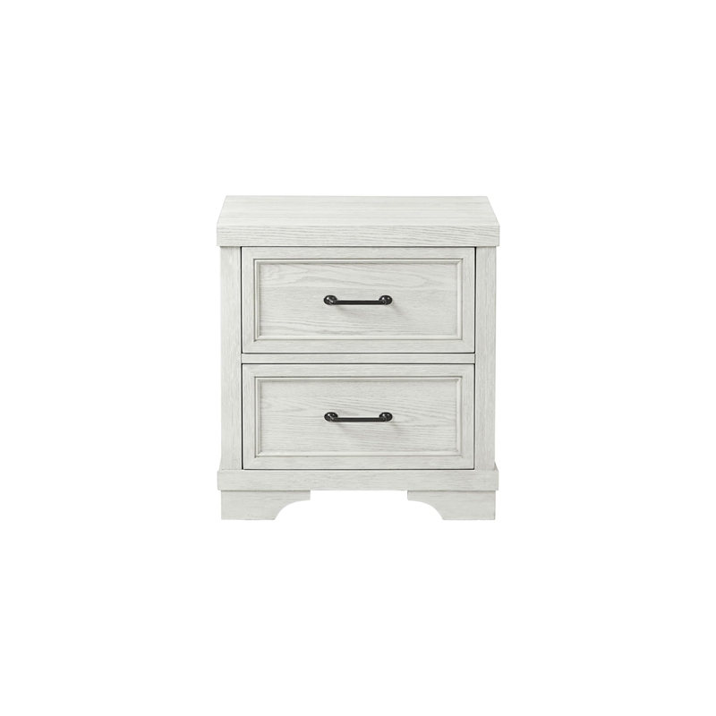 Westwood Design Foundry 2-Drawer Traditional Wood Nightstand in White Dove