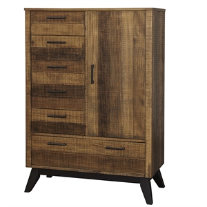Westwood Design Urban Rustic Transitional Wood Chifferobe in Brushed Wheat Brown